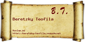 Beretzky Teofila névjegykártya